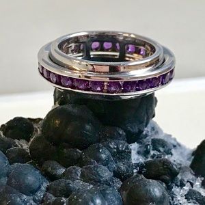Sterling Silver Amethyst Spinner Meditation Ring